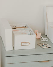 Load image into Gallery viewer, Simply Spaced archival card organizer box in white.