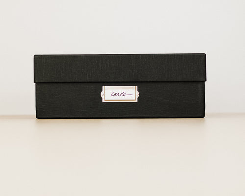 Simply Spaced archival card box in black.