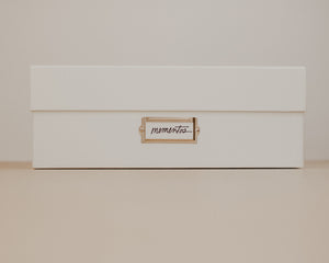 Simply Spaced archival memorabilia box in white.