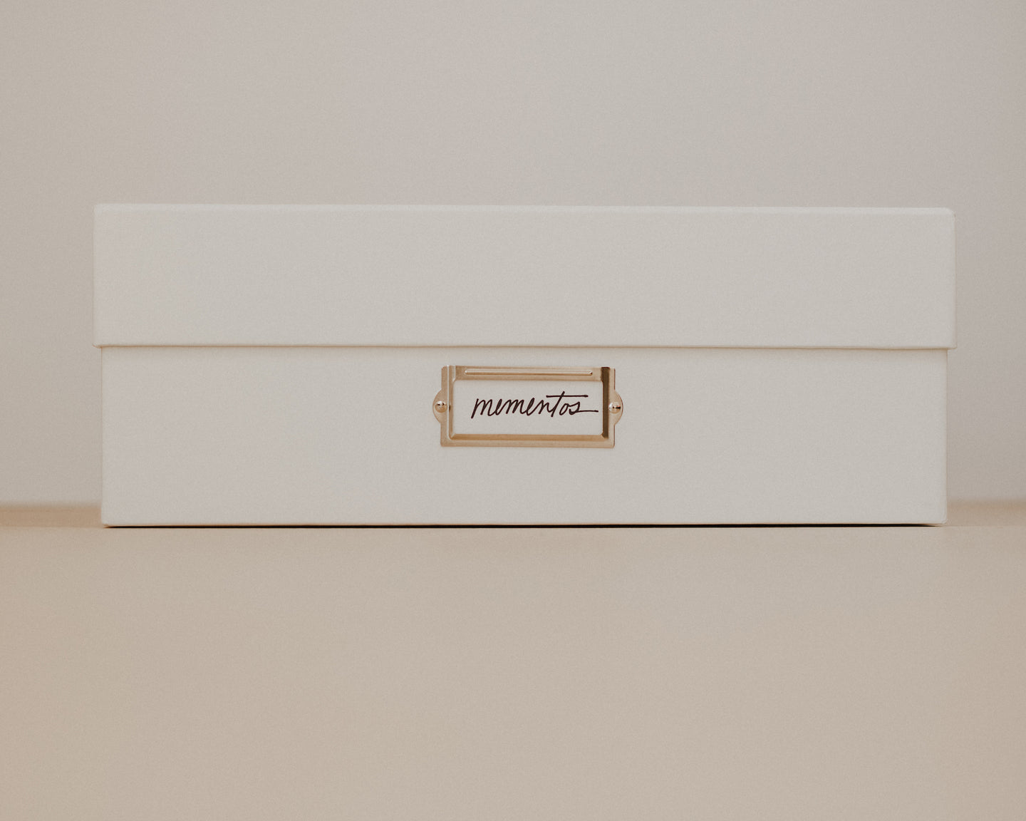 Simply Spaced archival memorabilia box in white.
