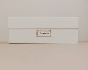 Simply Spaced archival card box in white.